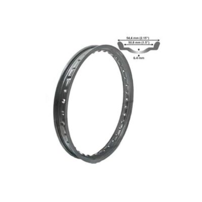 Jante 16x1.5 pouces (49mm) 36 trous à 6.5mm, noire