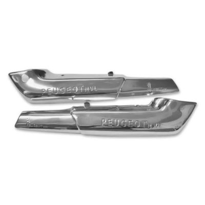 Set de protections latérales Peugeot 103 MVL chromé, logo+marqu.
