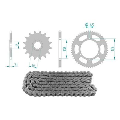 kit chaînes Peugeot XR6 13x52 420