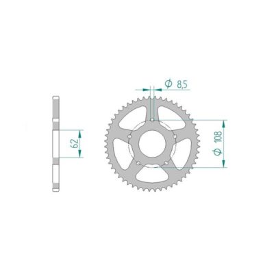 Couronne acier 420 / 52 dents