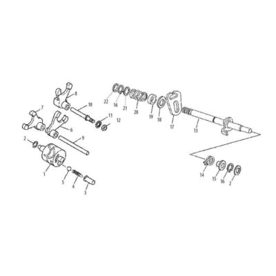 Fourche de commande 2ème et 4ème vitesse Minarelli AM6 (No. 7)