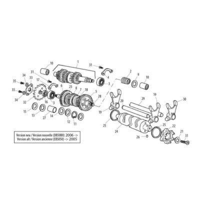 Rondelle 17,2x28x1.2mm arbre secondaire moteur Derbi No15