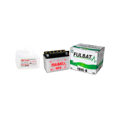 Batterie YB4L-B FULBAT ouverte avec pack acide FB4L-B