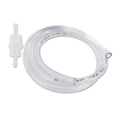 Tuyau d’essence 5x9mm transparent 1m avec filtre (Ø 6mm)