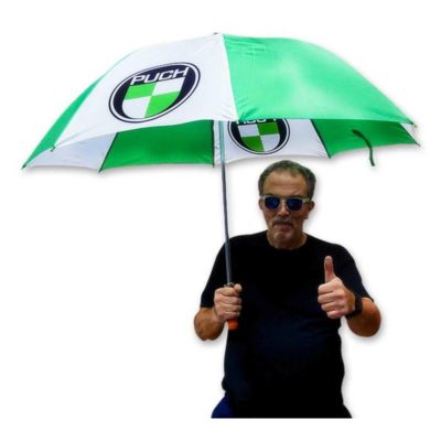 Parapluie Puch vert / blanc, diamètre 130cm