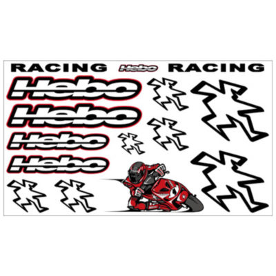 Set Hebo stickers racing noir  45x26cm PRIX NET