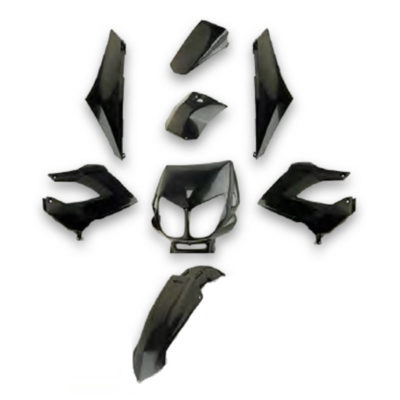 Kit habillage 8pcs noir Derbi Senda DRD Xtreme 2000 - 2008