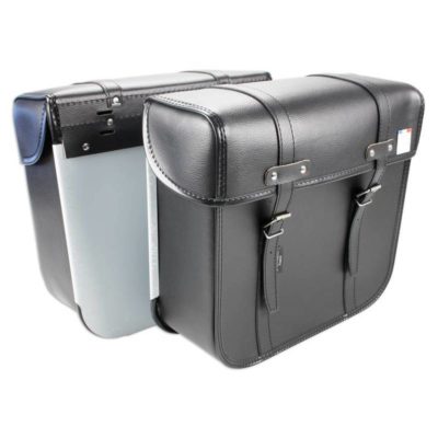 Sacoche en cuir synthétique/dos en alu noir 29x32x12cm