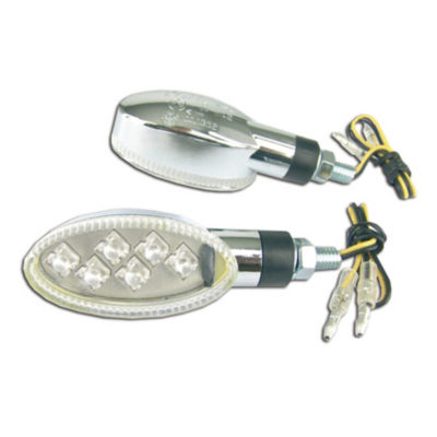 Paire clignos TNT oval LED chrom/blanc CE PRIX NET