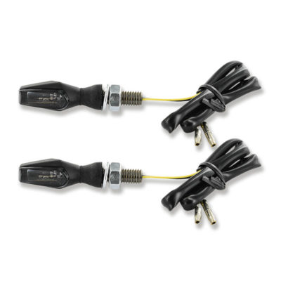 Clignotants COB Mini LED noir, verre fumé CE (paire)