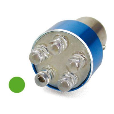 Ampoule vert LED (5 leds) 12V BA15s PRIX NET