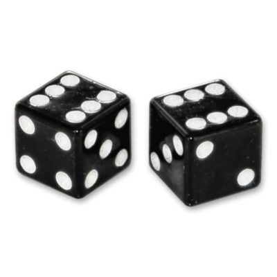 Bouchons de valve Dé noir/blanc 2pcs