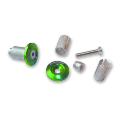 Embouts de guidon MX Alu vert 13-17mm (2 pièces)