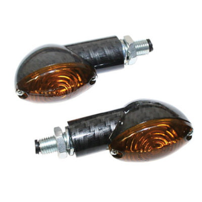 Clignotants SHIN YO CATEYE court, carbon-look/orange E-Hom