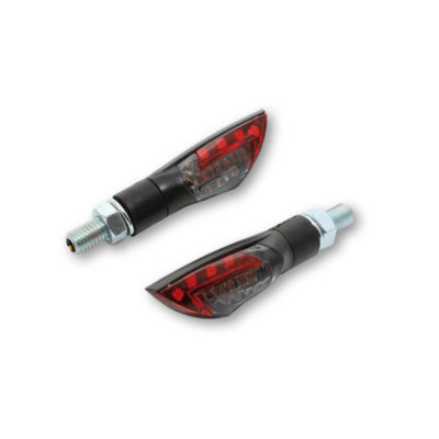 Clignotants LED SHIN YO KITE noir/rouge-fumé, feu arrière E-Hom