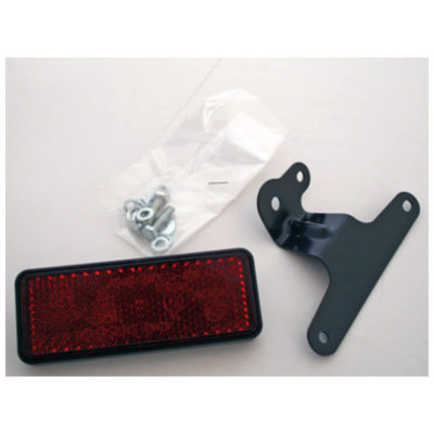 Catadioptre rectangulaire 91.5x36mm rouge, avec support E-Hom