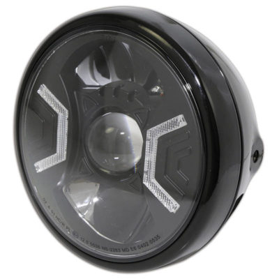 Phare avant LED HIGHSIDER RENO TYPE 2 190mm, noir E-Hom