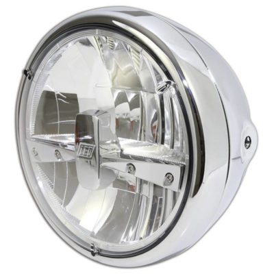 Phare avant LED HIGHSIDER RENO TYPE 3 190mm, chromé E-Hom