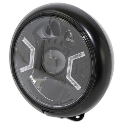 Phare avant LED HIGHSIDER HD-STYLE TYPE 2 210mm, noir mat E-Hom