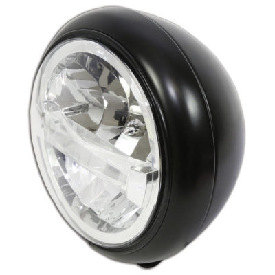 Phare avant LED HIGHSIDER HD-STYLE-4 220mm, noir mat,chrom E-Hom