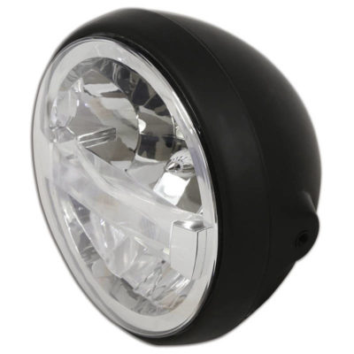 Phare avant LED HIGHSIDER BRITISH STYLE T4 190mm, noir E-Hom