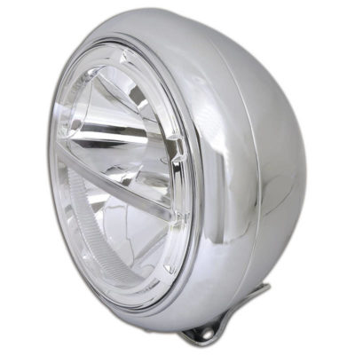 Phare avant LED HIGHSIDER VOYAGE HD-STYLE 210mm, chromé E-Hom