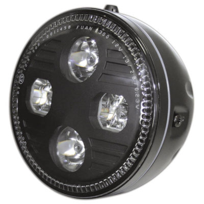 Phare avant LED HIGHSIDER ATLANTA (L) 145mm, noir E-Hom