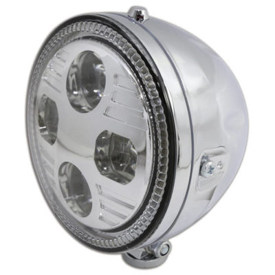 Phare avant LED HIGHSIDER ATLANTA (I) 145mm, chromé E-Hom