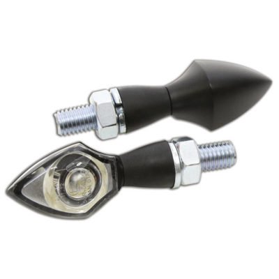 Clignotants LED HIGHSIDER PEN HEAD noir/transparent E-Hom
