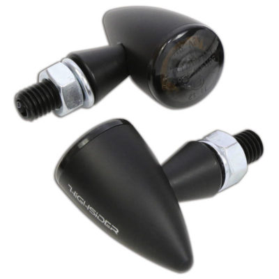 Clignotants LED HIGHSIDER APOLLO BULLET noir/fumé feux ar. E-Hom