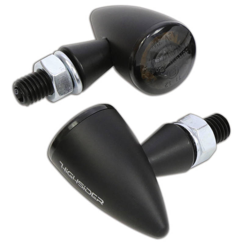 Clignotants LED HIGHSIDER APOLLO BULLET noir/fumé E-Hom