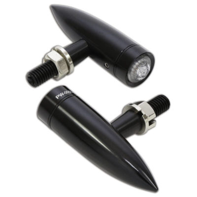 Clignotants LED HIGHSIDER MONO BULLET LONG noir/transp. E-Hom