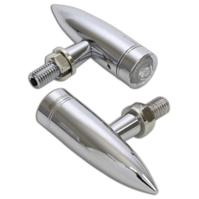 Clignotants LED HIGHSIDER MONO BULLET LONG chromé/transp. E-Hom
