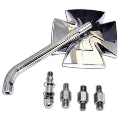 Rétroviseur HIGHSIDER IRON CROSS paire, chromé E-Hom