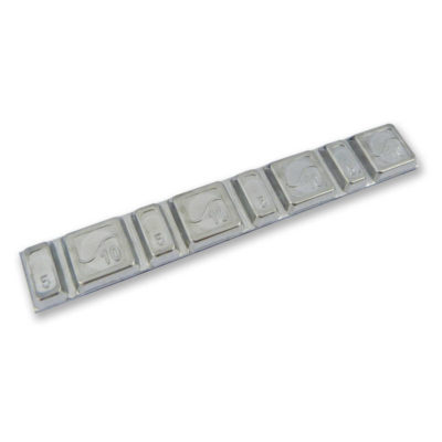 Masse d'équilibrage 15mm large, (10pcs) à 4x5g/4x10g argenté