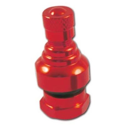 Valve droite alu rouge pour tubeless (2 pic)