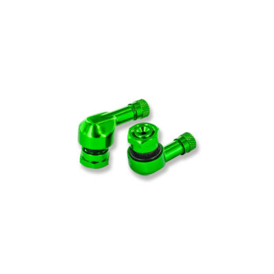 Valve 90° alu vert pour tubeless (2 pcs)