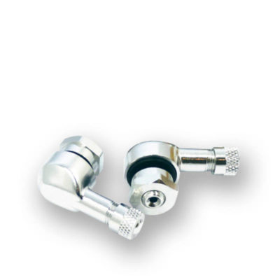 Valve 90° alu chromé pour tubeless Ø8.3mm (2 pcs)