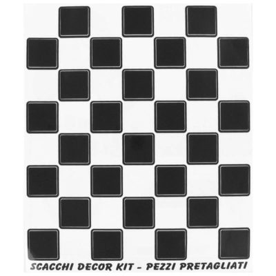 Autocollant damier noir/blanc 20x22cm