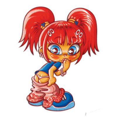 autocollant fashion girl 11x8.5 cm