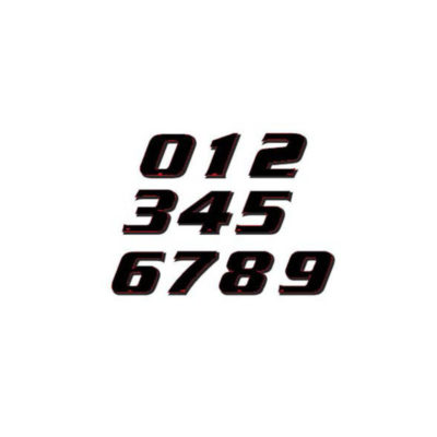 Autocollant dossard 7, taille 115mm, noir