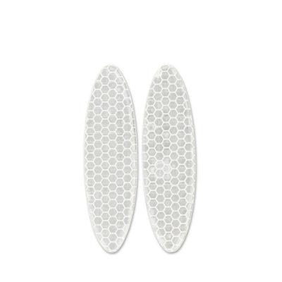 Réflecteurs (catadioptres) 89x25mm ovale blanc à coller 2pcs