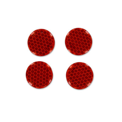 Réflecteurs (catadioptres) Ø 30mm rond rouge à coller (4pcs)