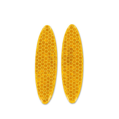Réflecteurs (catadioptres) 89x25mm ovale orange à coller