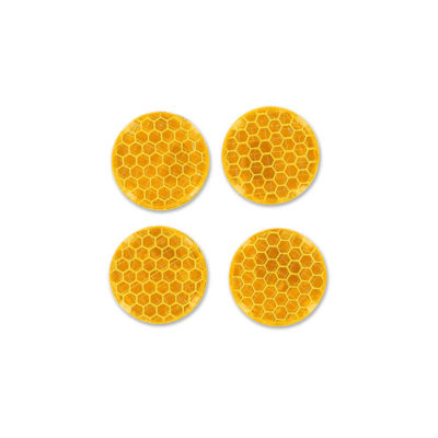 Réflecteurs (catadioptres) Ø 30mm rond orange à coller 4pcs