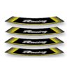 Autocollant pour jante Racing jaune-noir (8 pcs)