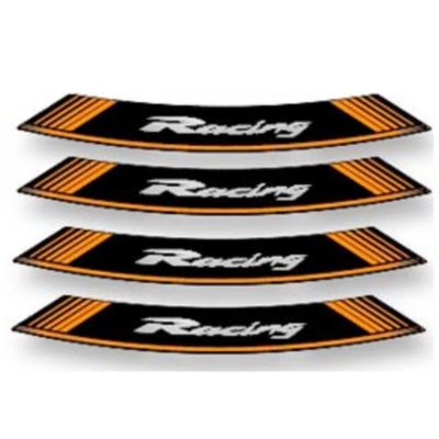 Autocollant pour jante Racing orange-noir (8 pcs)