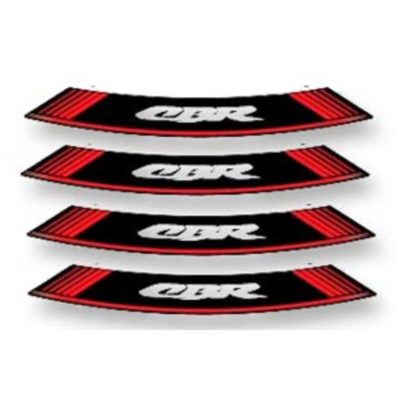 Autocollant pour jante CBR rouge-noir (8 pcs)
