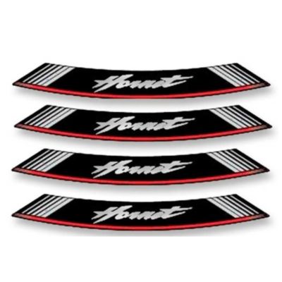 Autocollant pour jante Hornet blanc-rouge-noir (8 pcs)