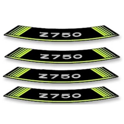 Autocollant pour jante Z750 vert-noir (8 pcs)